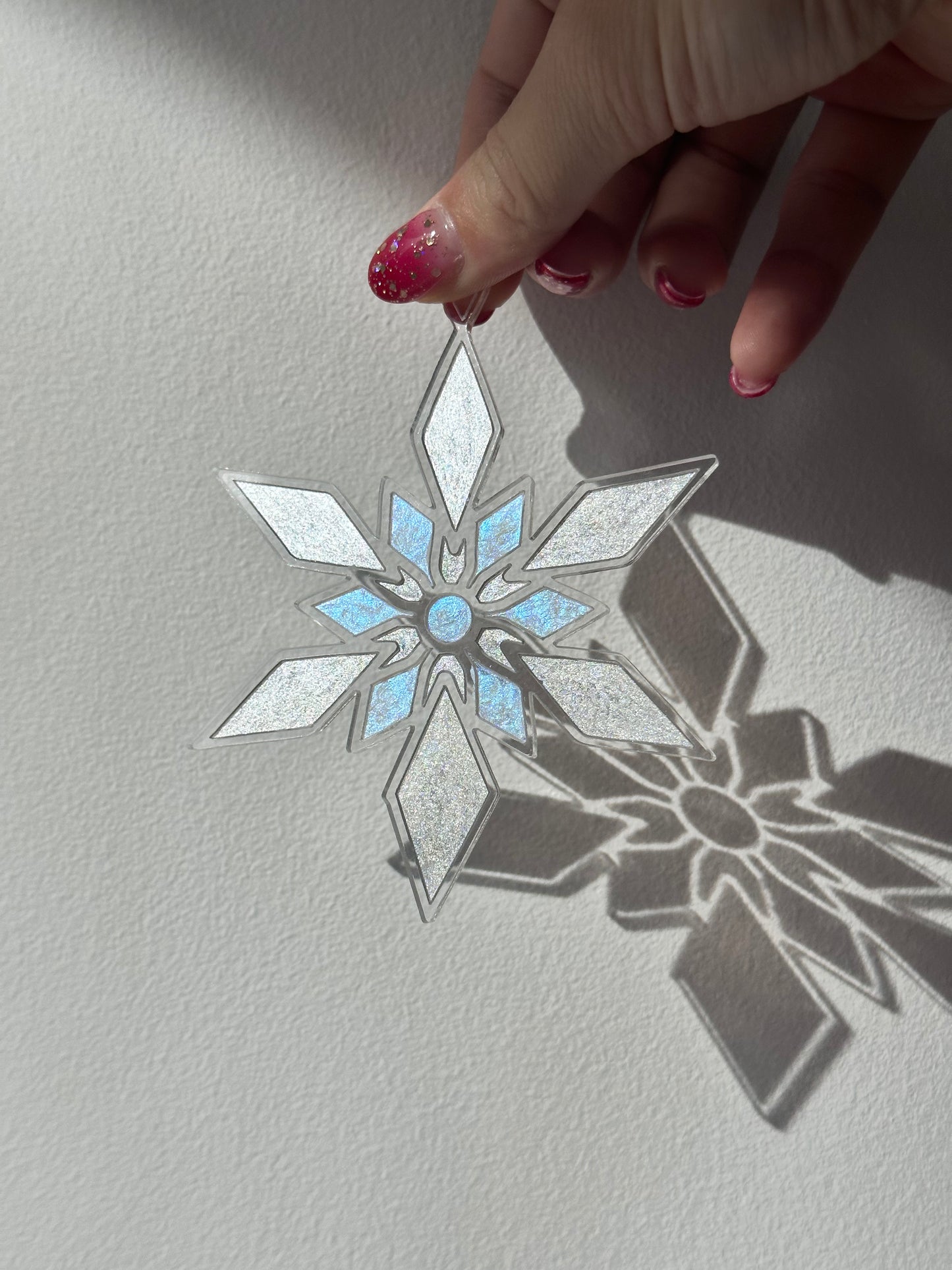 Silver Snowflake Glass Ornament