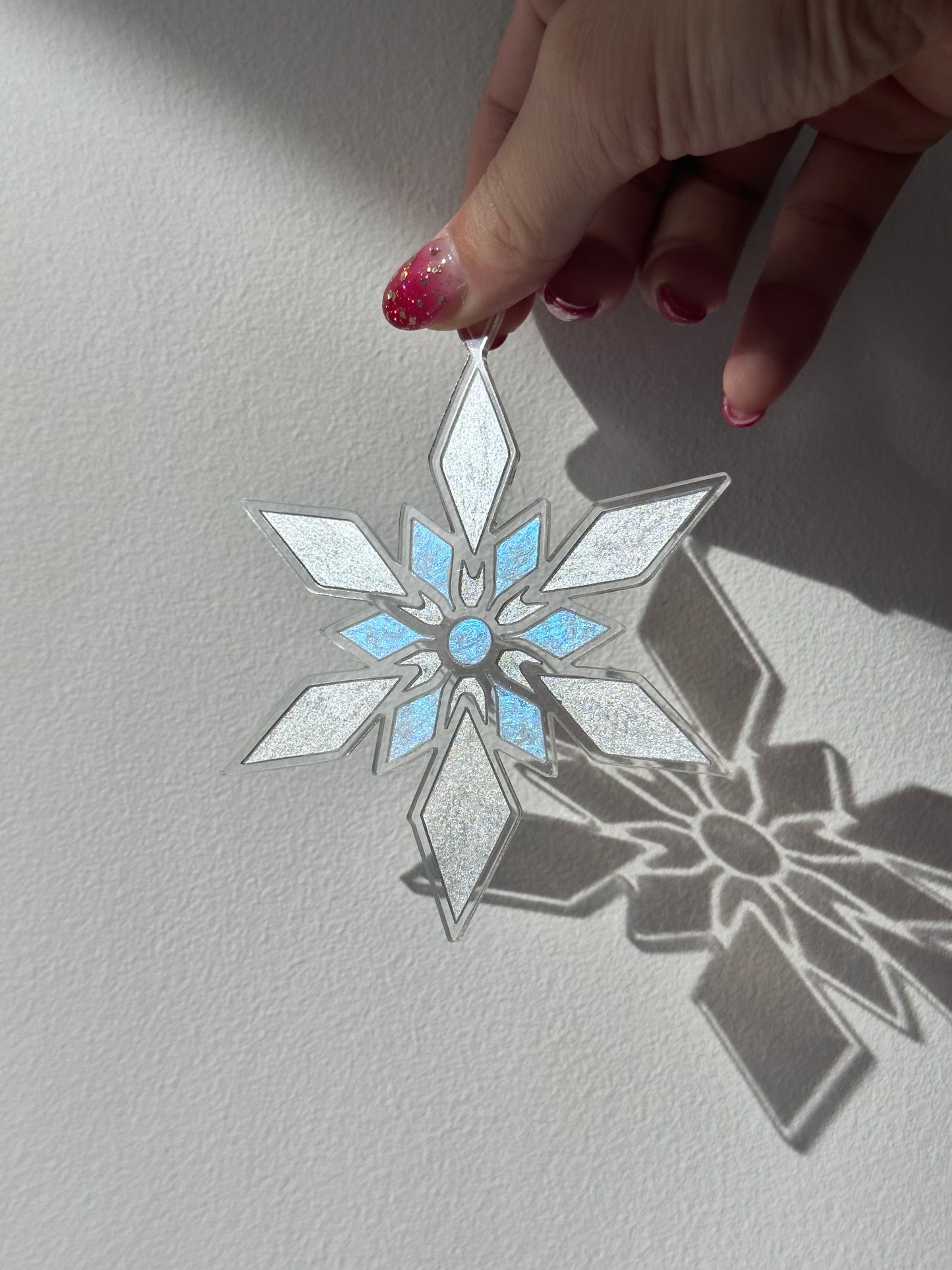 Silver Snowflake Glass Ornament