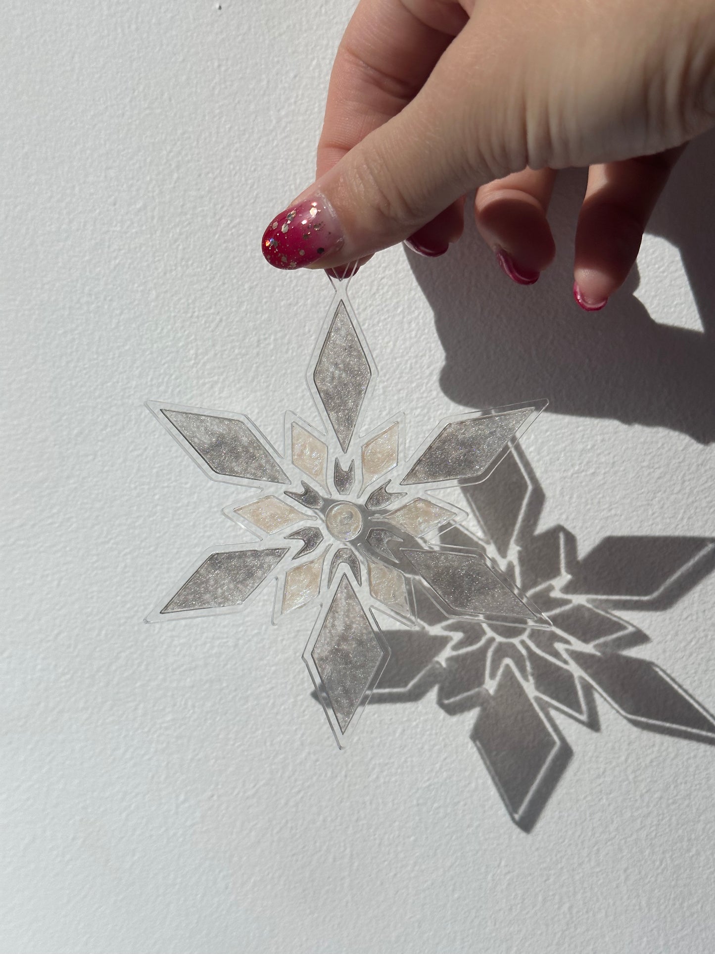 Silver Snowflake Glass Ornament