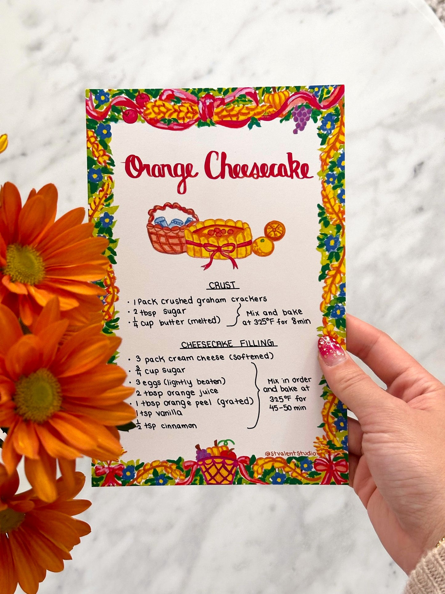 Orange Cheesecake Recipe Card